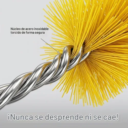 Vista 7 de Juego de cepillos de drenaje flexibles de 67 pulgadas, limpiador de tuberías de manguera larga de doble extremo con 2 cepillos de limpieza de paja