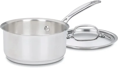 Vista 2 de Cuisinart 719-16 - Colección de utensilios de cocina de 1.5 cuartos de galón Chef's-Classic-Stainless-Cookware-Collection, cacerola con tapa