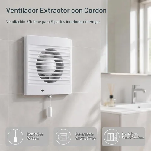 Vista 2 de Ventilador de escape de pared de 4 pulgadas: ventilación de ventana