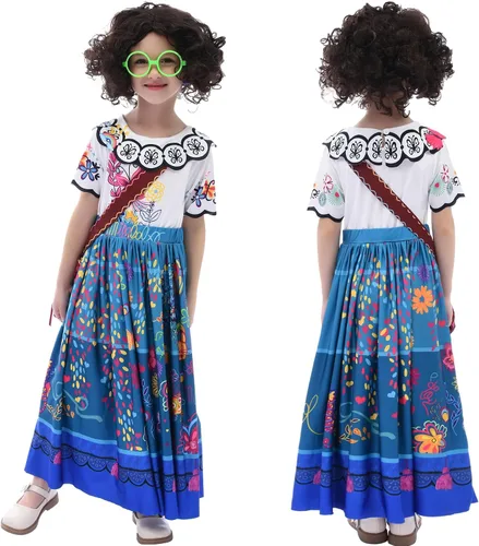 Vista 2 de Encanto Costume Dress For Girls Kids Princess Dress Up Clothes For Halloween Cosplay Birthdays As Girls Outfits Gifts