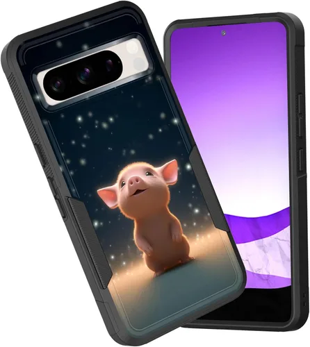 Vista 98 de Funda para Pixel 6A, funda híbrida de doble capa resistente a prueba de golpes de policarbonato duro de silicona suave TPU para Google Pixel 6A