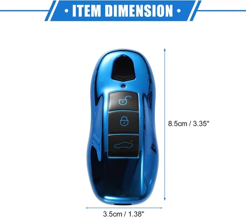 Vista 6 de Funda protectora para llavero de automóvil con control remoto de 3 botones, compatible con Porsche Cayenne Panamera 2011-2017, protección completa