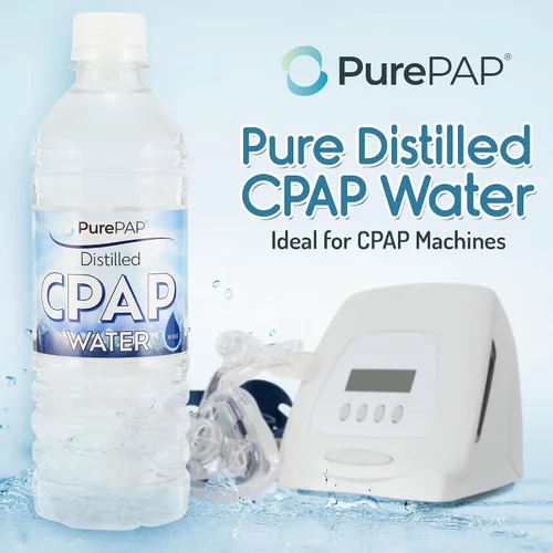 Vista 2 de Agua destilada pura CPAP - Paquete de 6 botellas de agua destilada de 16.9 onzas - Agua CPAP de viaje para humidificador de máquina CPAP