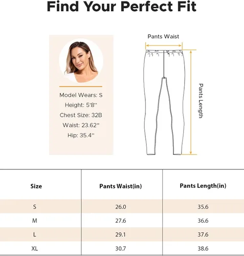 Vista 6 de INNERSY Leggings térmicos para mujer, ropa interior ligera, pantalones largos de capa base