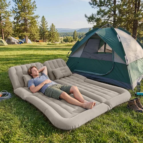 Vista 3 de SUV Air Mattress, Gray Inflatable Car Mattress with 12V Pump for Camping Grey