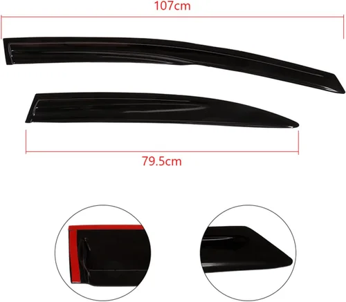 Vista 9 de OCPTY Viseras de ventana 4 piezas (delantera+trasera) con cinta adhesiva para Honda Civic 2006-2011