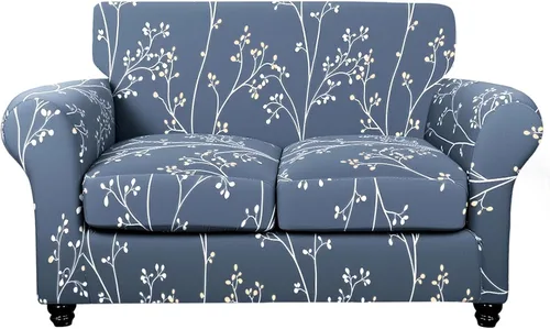 Vista 33 de SearchI Funda elástica para sofá, funda para sillón de 2 piezas con funda de cojín separada para silla, protector de muebles lavable para sala