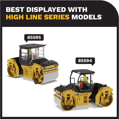 Vista 7 de Diecast Masters Compactador de utilidad CAT Caterpillar CB-2.7 con operador High Line Series 1/50 Diecast Model 85593