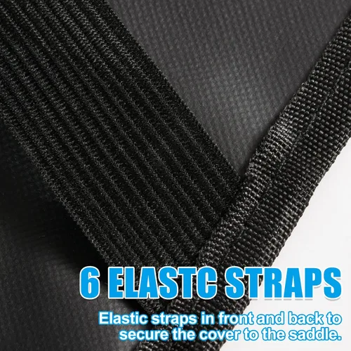 Vista 4 de Funda impermeable para silla de montar de caballo occidental con correas elásticas para fijar de forma segura cada esquina y guardabarros, se adapta