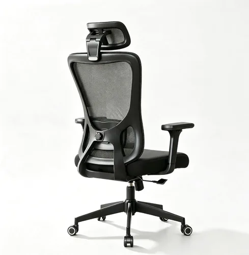 Vista 13 de Silla ergonómica de escritorio de oficina, silla de computadora de malla 01Negro