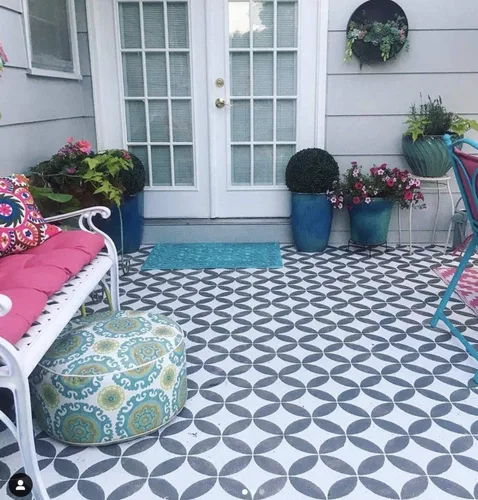 Vista 5 de Nagoya - Plantilla de azulejos – Plantillas para pintar pisos – Plantillas para manualidades reutilizables – Plantilla tus pisos y ahorra