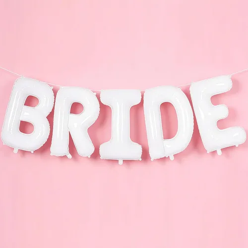 Vista 14 de TONIFUL 40 Inch Giant Bride Balloon Bachelorette Party Decorations with Blue White Balloons White BRIDE Letter Mylar Foil Balloons Banner for Bride