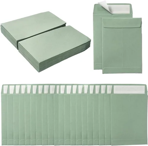 Vista 10 de 100 Pack Seed Envelopes Self-Adhesive, 3 1/4 x 4 1/2 inches, Dark Green Verde oscuro
