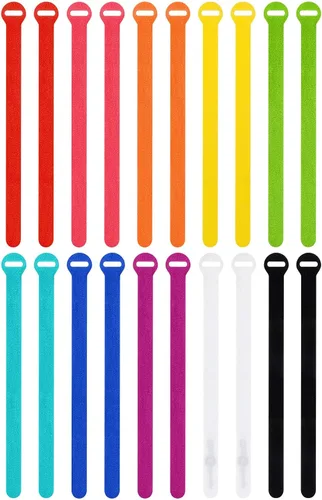 Vista 8 de Bridas de cable autoadheribles de Wrap-It Storage, negras, correas de 12.7 cm (paquete de 50) – Bridas de cable reutilizables con gancho y bucle