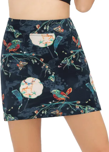 Vista 4 de JACK SMITH Falda pantalón deportiva para mujer, cintura plisada, elástica, acampanada, con bolsillos