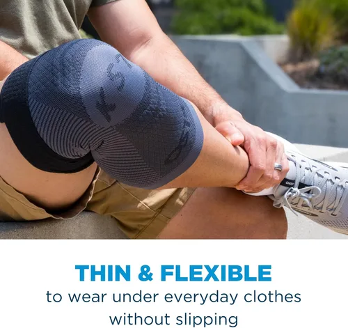 Vista 5 de OrthoSleeve KS7+ Adjustable Knee Sleeve for Knee Pain Relief, Running, Tendonitis, Arthritis & Swelling Medical Grade Compression with Adjustable