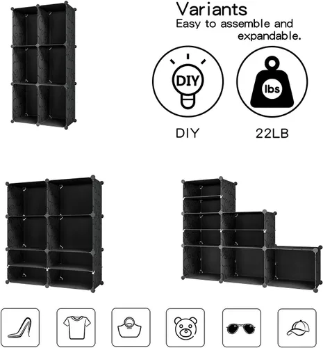 Vista 7 de KOUSI Organizador portátil para zapatos, 64 pares, estante de torre, soporte de armario expandible para tacones, botas, pantuflas, 8 niveles, negro