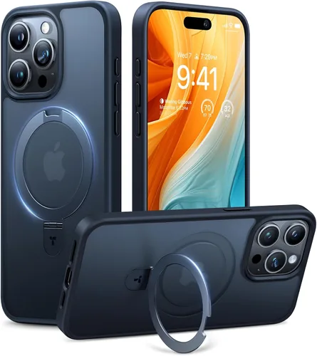 Vista 17 de TORRAS Funda magnética con función atril para iPhone 13/iPhone 14 [compatible con MagSafe], soporte resistente y versátil, grado militar, a prueba