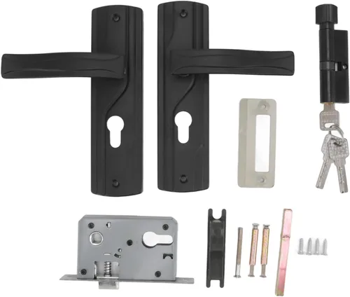 Vista 3 de Juego de manijas y cerraduras de puerta delantera, cerradura universal para puerta de casa, juego de llaves de palanca de puerta, cerradura