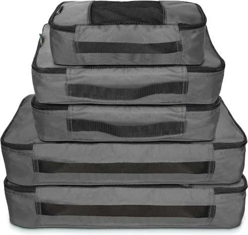 Vista 2 de TravelWise sistema de cubos de empaque, juego de 5piezas durable, Plateado), 896893001336