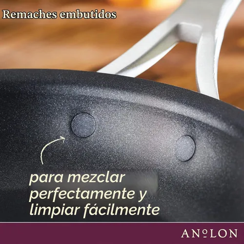 Vista 7 de Anolon Allure - Sartén para parrilla cuadrada profunda, anodizado duro, antiadherente, 11 pulgadas, color gris oscuro