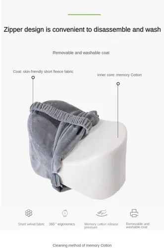 Vista 7 de Almohada de rodilla de espuma viscoelástica para personas que duermen de lado, almohada de pierna rosa para aliviar el dolor de espalda baja, cadera