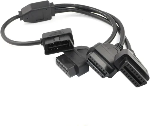 Vista 6 de Cable divisor OBD II OBD2 de 1.64 pies/19.7 in, cable de extensión macho OBDii de 16 pines a hembra,Adaptador de cable extensor de diagnóstico