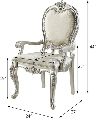 Vista 2 de NewCosmos Silla Acme Bently ARM (Set-2) Tela y acabado champán DN01370