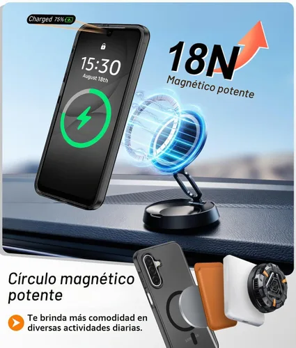 Vista 3 de Gritup for Samsung Galaxy A17 Phone Case, Fit for Magsafe, Black Negro
