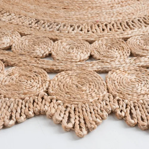 Vista 2 de SAFAVIEH Alfombra de área de colección de fibra natural, redonda, 3 pies, natural, diseño de yute de granja, ideal para zonas de alto tráfico