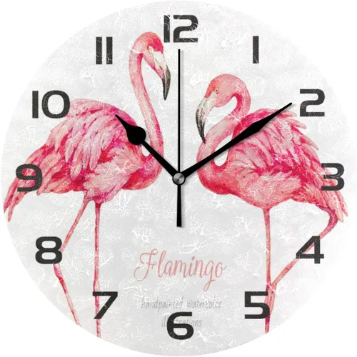 Vista 10 de Qilmy Reloj de pared para perros y gatos, silencioso, sin tictac, pintura al óleo, reloj redondo para sala de estar, dormitorio, baño, decoración