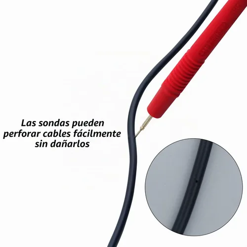 Vista 3 de Kit de Puntas de Prueba Flexibles para Multímetro de HengTianMei, CAT III 1000V 10A, Punta de Voltaje para Medición Precisa con Enchufe de Banana