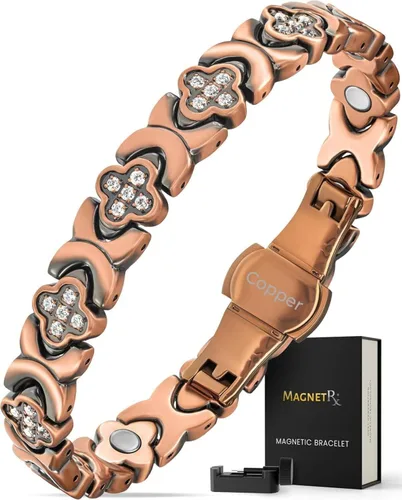 Vista 9 de MagnetRX® Pulseras magnéticas de cobre para mujeres - EllipseMAX 5X Fuerza 5,000 Gauss con imanes - Diseñadas en EE. UU. y patente pendiente