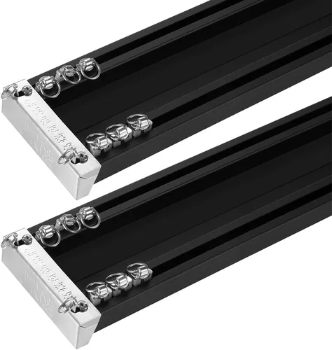 Vista 11 de ZSHINE Barras de cortina de doble vía resistentes para montaje en techo, divisor de habitación para sala de estar o dormitorio (negro 6.6 pies)