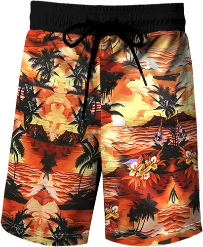 Vista 16 de RPOVIG Conjunto de playa a juego con camisas y pantalones cortos para hombre, ropa floral hawaiana para festival, conjuntos de 2 piezas con sombrero