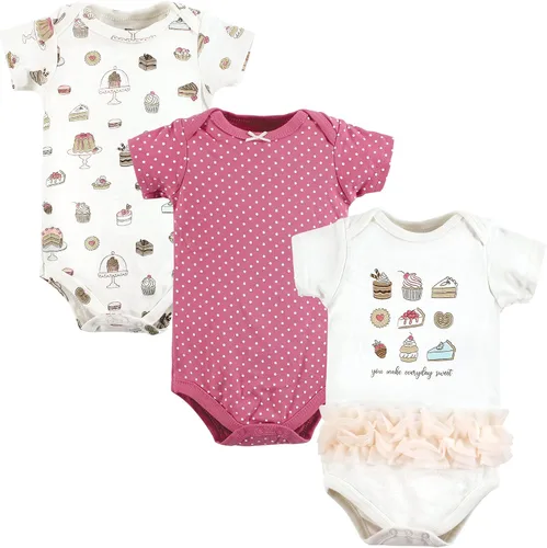 Vista 162 de Hudson Baby baby-girls Cotton Bodysuits 3-pack
