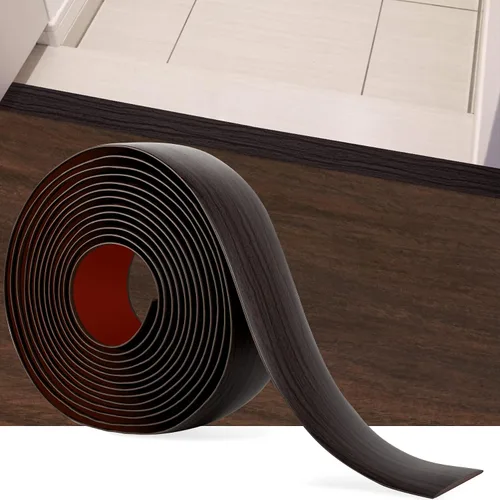 Vista 24 de Tira de transición de piso de 3.3 pies, autoadhesiva, cubierta de vinilo, tira de transición divisora plana, diseño de grano de madera para huecos
