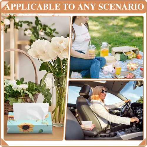 Vista 6 de TaoBary 24 paquetes de flores pequeñas cajas de pañuelos faciales para automóvil, paquetes de pañuelos desechables de pañuelos, cubos de pañuelos