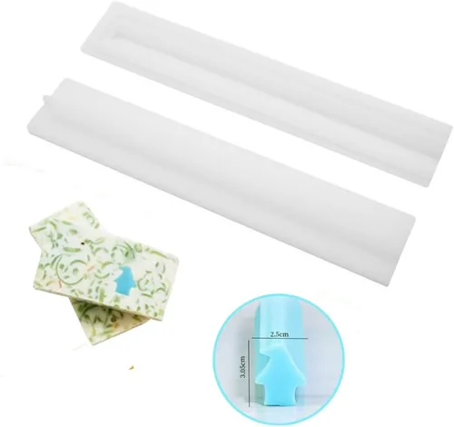 Vista 23 de Moldes de jabón para hacer jabón, paquete de 2 moldes de silicona para jabón, molde de jabón hecho a mano, rectangular, ovalado y formas de flores