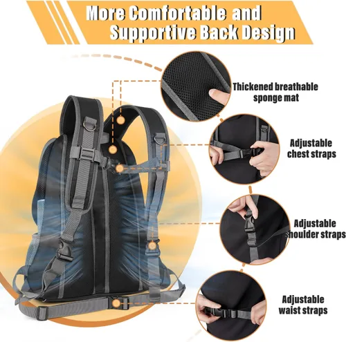 Vista 5 de YUDODO Mochila transportadora frontal para perro, ajustable y transpirable, transportadora para mascotas para perros pequeños, gatos, mochila