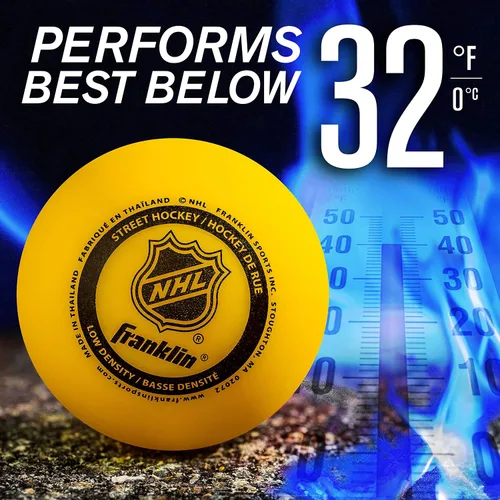 Vista 5 de Franklin Sports - Pelotas de hockey callejero NHL - Sin rebote para uso en exteriores y en patines - Tamaño oficial para hockey callejero juvenil