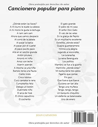 Vista 2 de CANCIONERO POPULAR INFANTIL PARA PIANO (CANCIONEROS INFANTILES POPULARES ESPAÑOLES) (Spanish Edition)
