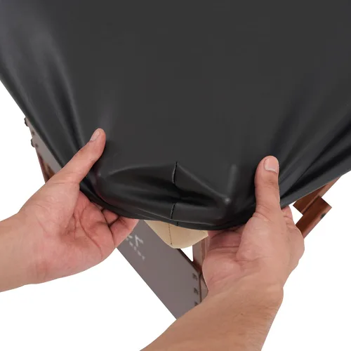 Vista 3 de Master Massage Funda de protección de mesa de masaje de cuero de vinilo de poliuretano rectangular universal para mesa de masaje, protector de Negro