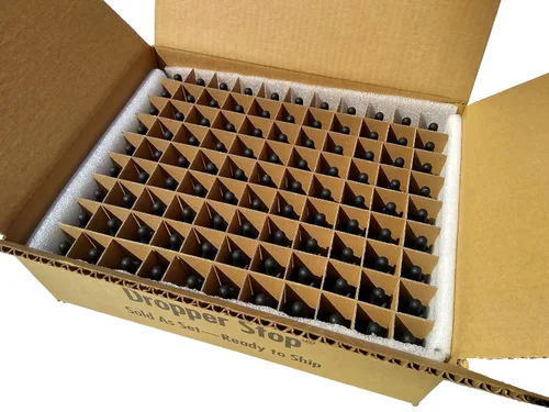 Vista 2 de DropperStop™ Botellas cuentagotas de vidrio ámbar de 1 oz (1.0 fl oz) con cuentagotas de vidrio cónico - Paquete de 99