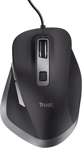 Vista 7 de Trust Fyda - Mouse USB para computadora fabricado con materiales reciclados, 600-5000 DPI, 6 botones, soporte para pulgar, mouse ergonómico