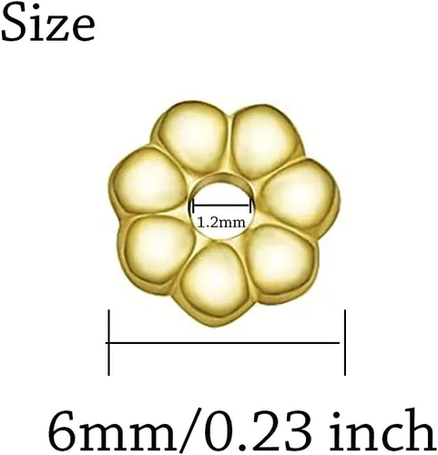 Vista 2 de 1200 cuentas septales en forma de flor, estilo tibetano, espaciadores CCB, cuentas espaciadoras de disco, cuentas sueltas para pulseras, collares