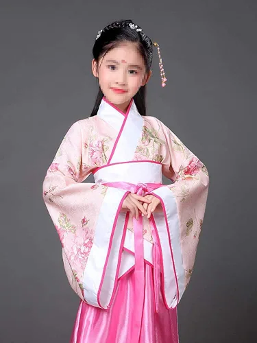 Vista 3 de Lazutom Vestido de fiesta de Navidad tradicional Hanfu para niña