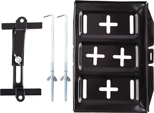 Vista 4 de Kit de bandeja de sujeción de batería UOIENRT, soporte de batería de almacenamiento con abrazadera ajustable de acero resistente a la corrosión