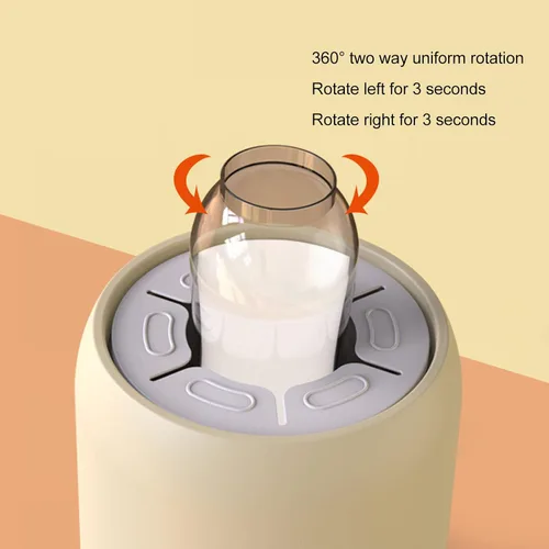 Vista 3 de Mezclador eléctrico de leche para bebés con carga USB automática en polvo, mezclador eléctrico portátil de bajo ruido, mezclador de leche para bebés