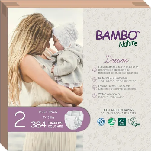 Vista 29 de Bambo Nature Pañales hipoalergénicos Dream Baby, pañales sostenibles con etiqueta ecológica de primera calidad, protección mejorada contra fugas